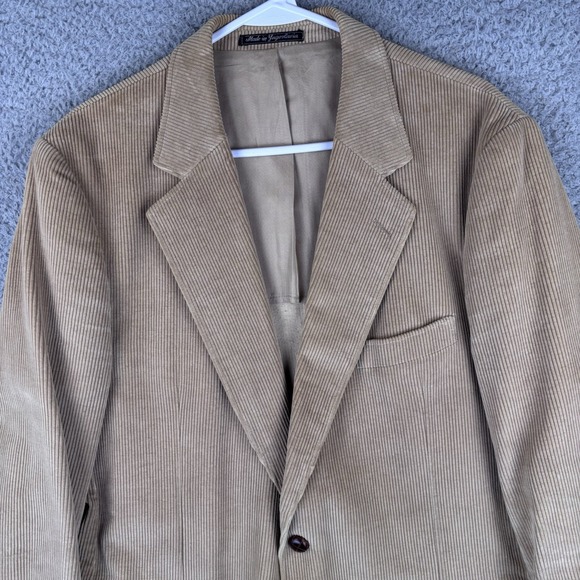 Christian Dior Other - Vintage Christian Dior‎ Corduroy Sport Coat Mens 42L Tan Jacket Leather Button